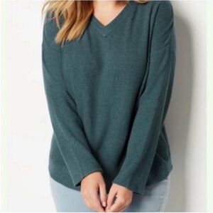 J. Jill Deep Teal V-Neck Sweater - Two Way